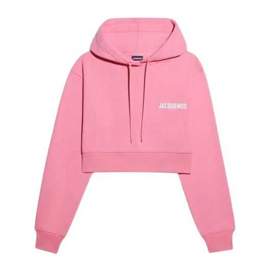 Jacquemus Le Sweatshirt Court Pink Cropper Hoodie S