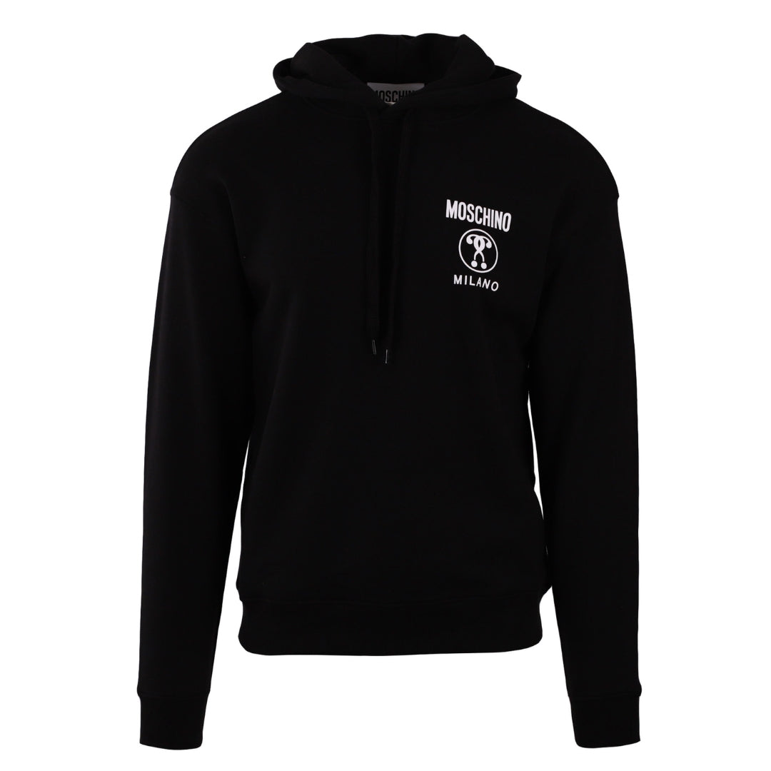 Moschino Double Question Mark Logo Black Hoodie