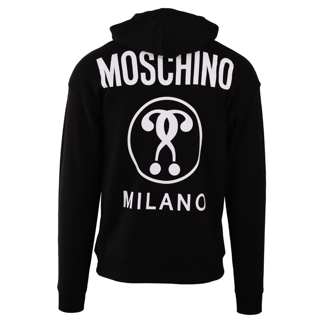 Moschino Double Question Mark Logo Black Hoodie