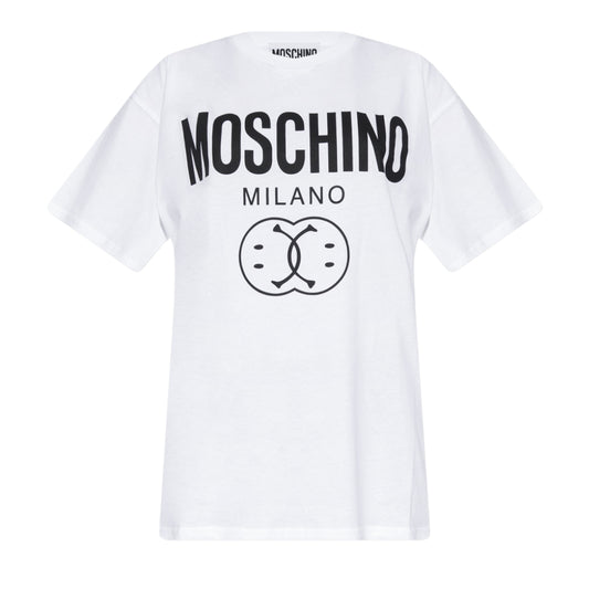 Moschino Double Smiley White Oversize T-Shirt