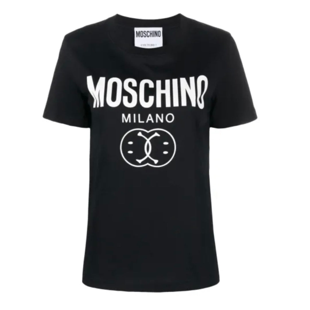 Moschino Double Smiley Black T-Shirt