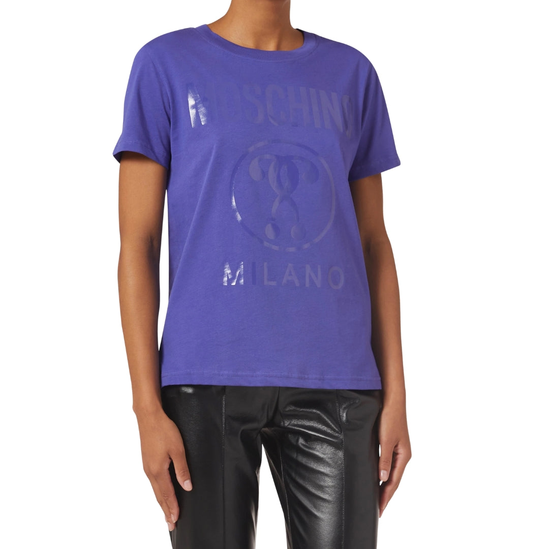 Moschino Double Question Mark Purple T-Shirt