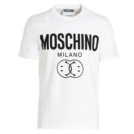 Moschino Double Smiley Logo White T-Shirt