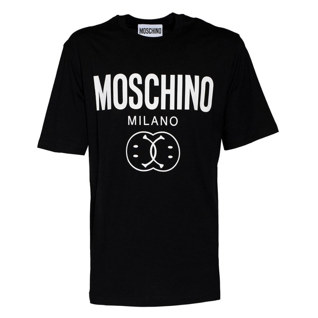 Moschino Bold Double Smiley Logo Black T-Shirt
