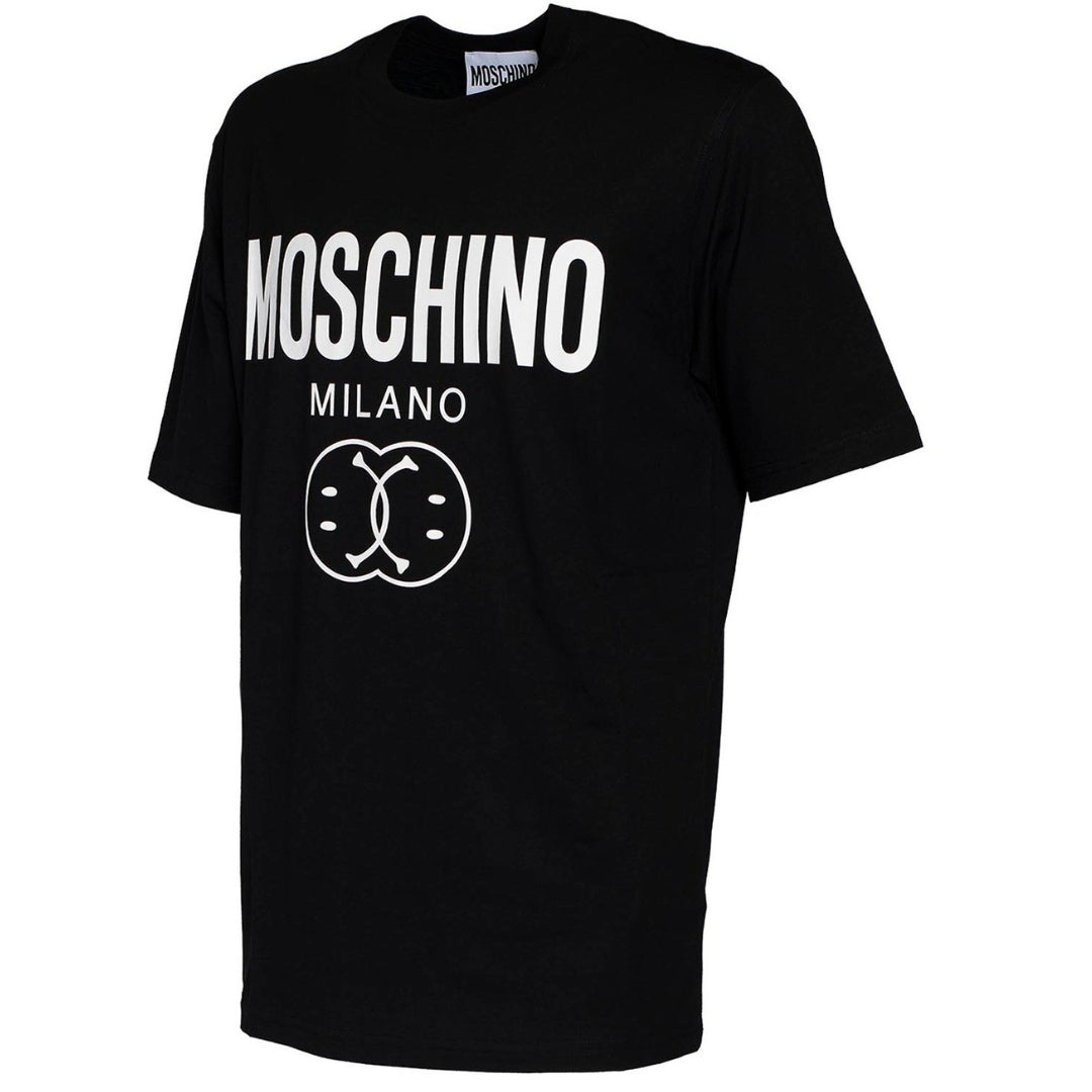 Moschino Bold Double Smiley Logo Black T-Shirt