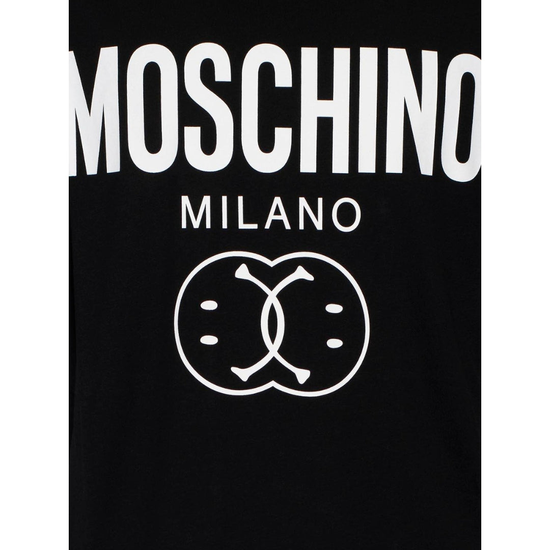 Moschino Bold Double Smiley Logo Black T-Shirt