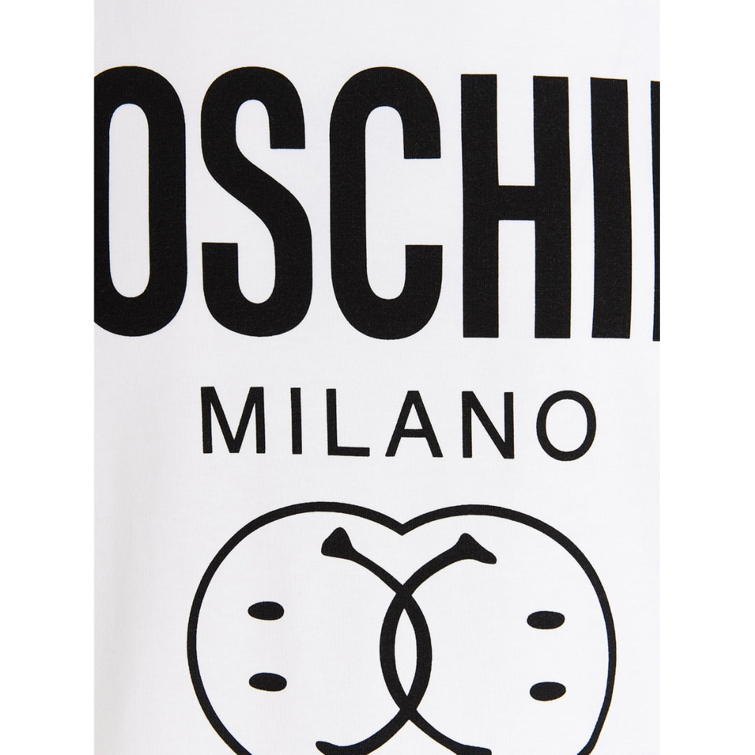 Moschino Milano Double Smiley Logo White T-Shirt