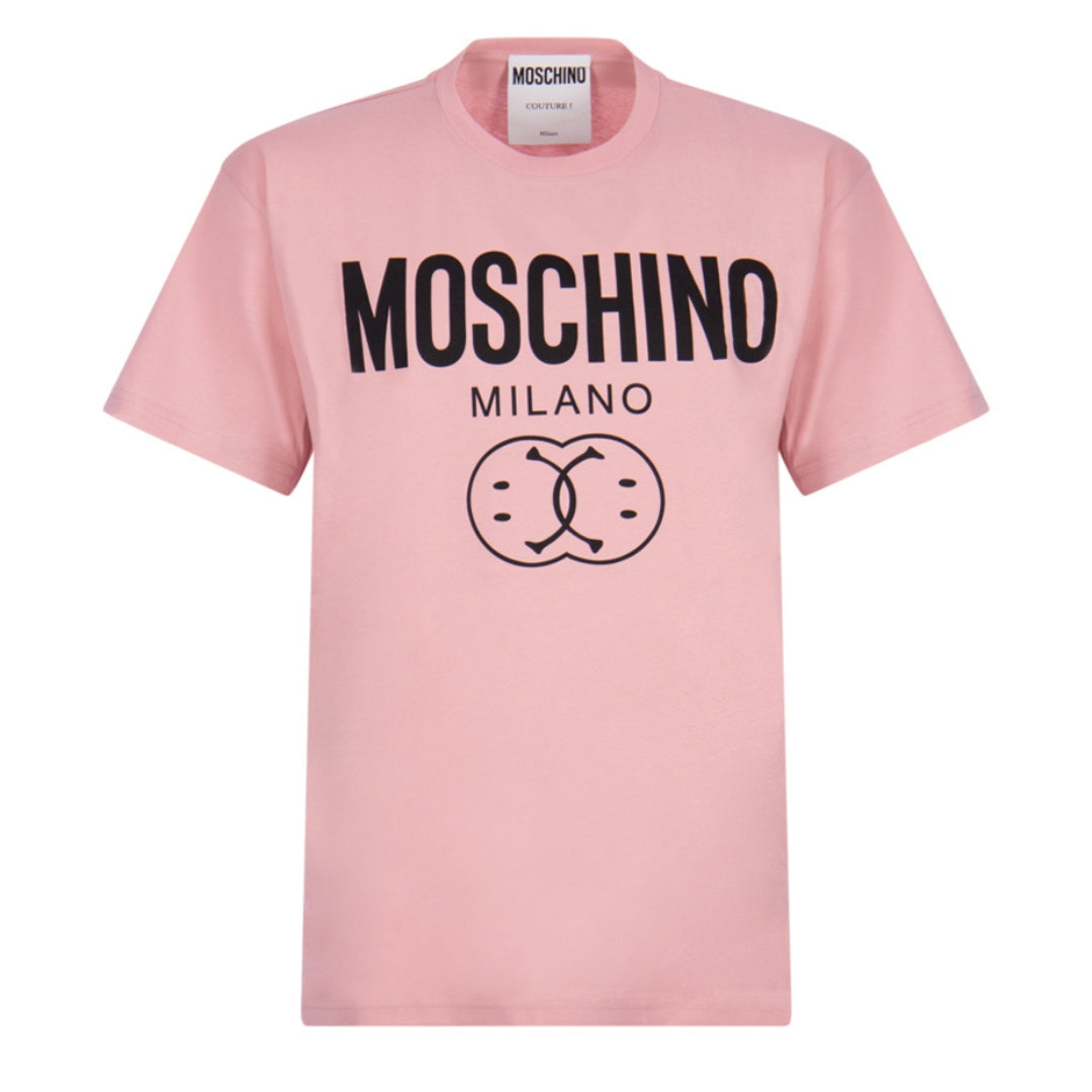 Moschino Milano Double Smiley Logo T-Shirt