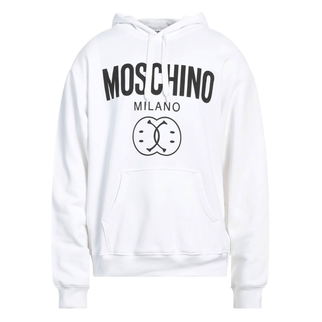 Moschino Milano Double Smiley White Hoodie