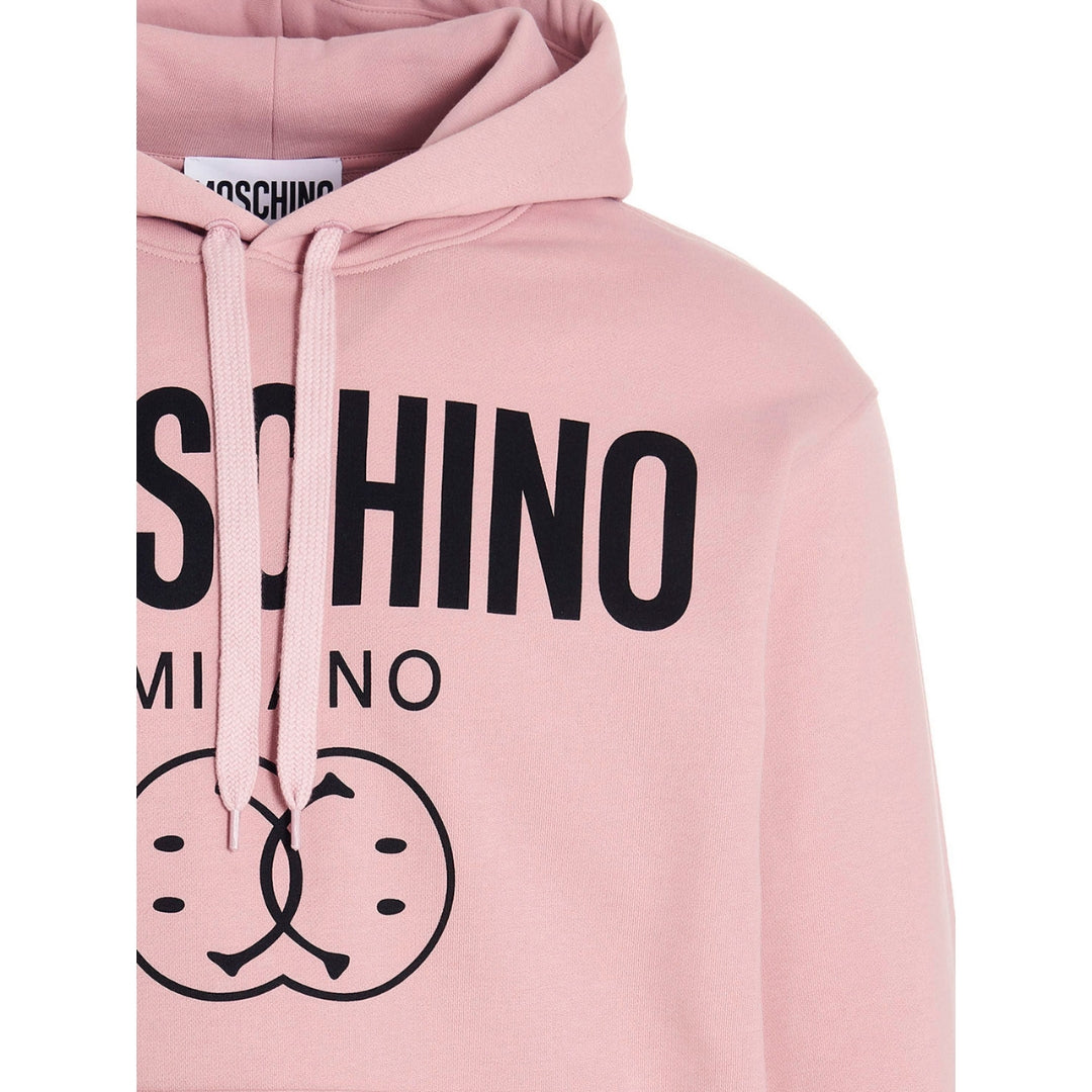 Moschino Milano Double Smiley Pink Hoodie