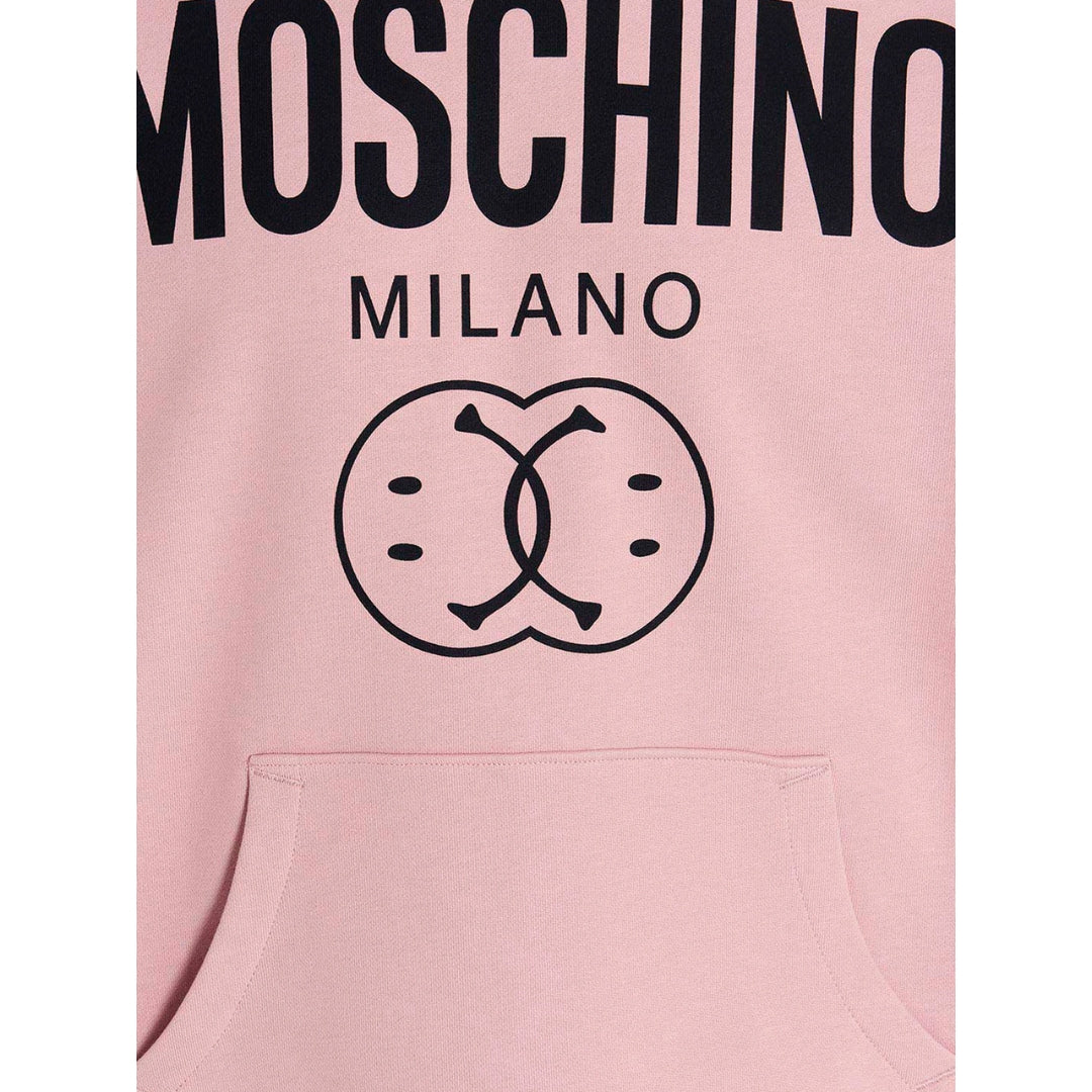 Moschino Milano Double Smiley Pink Hoodie