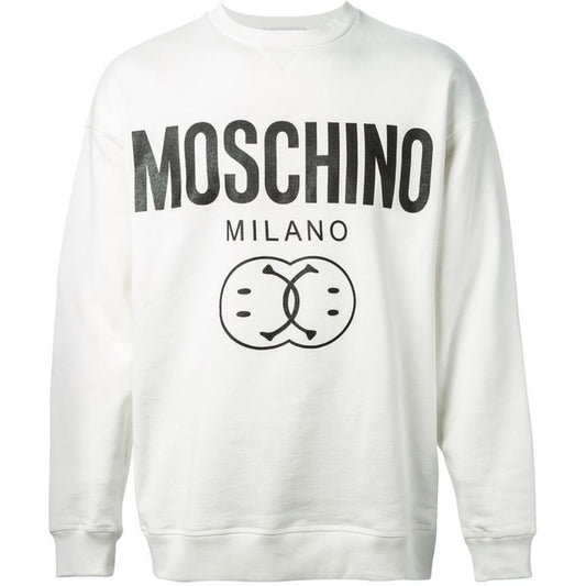 Moschino Double Smiley White Jumper