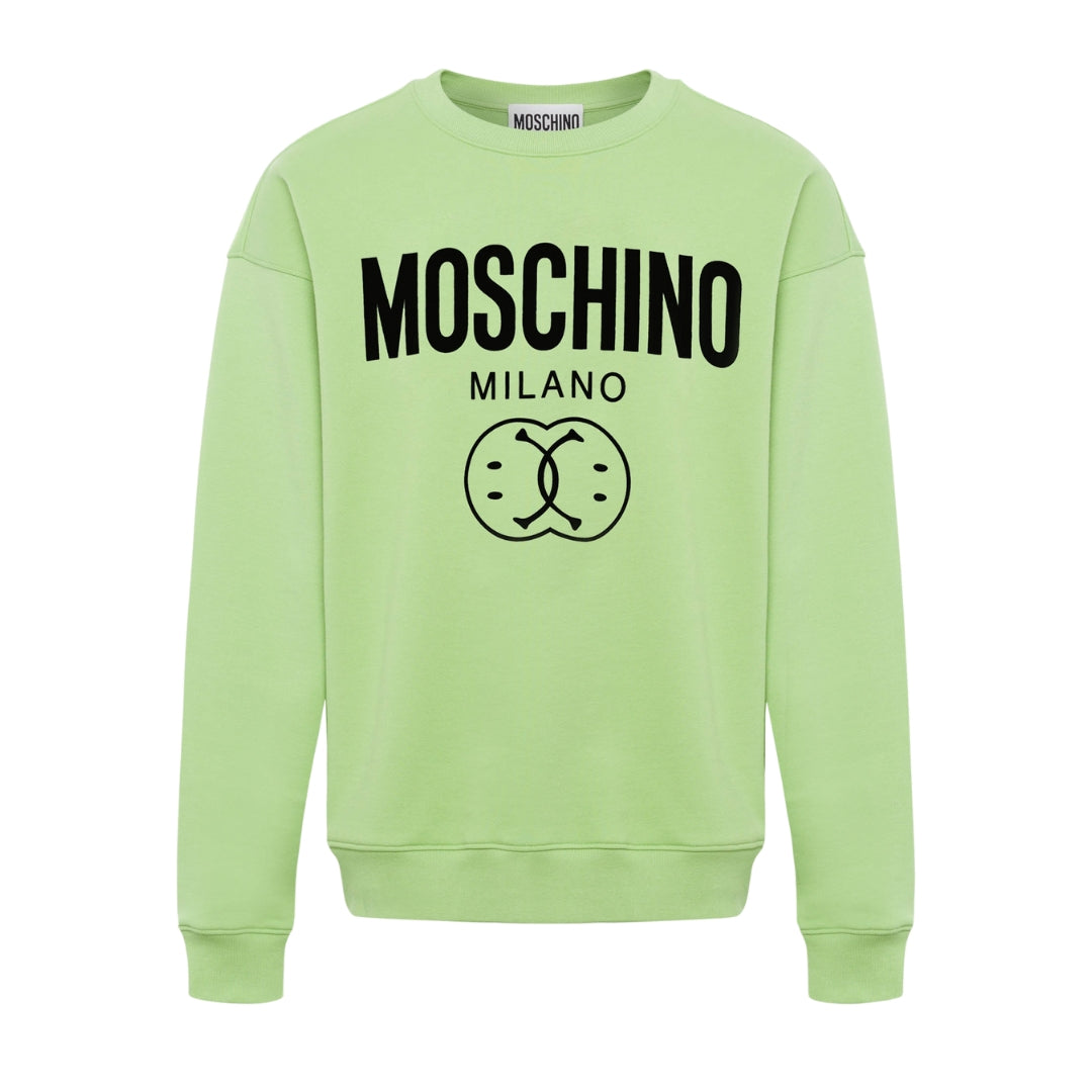 Moschino Double Smiley Green Jumper