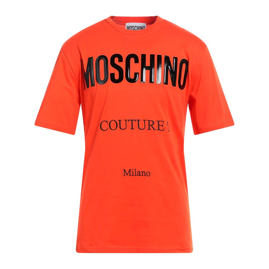 Moschino Couture Gloss Logo Orange T-Shirt