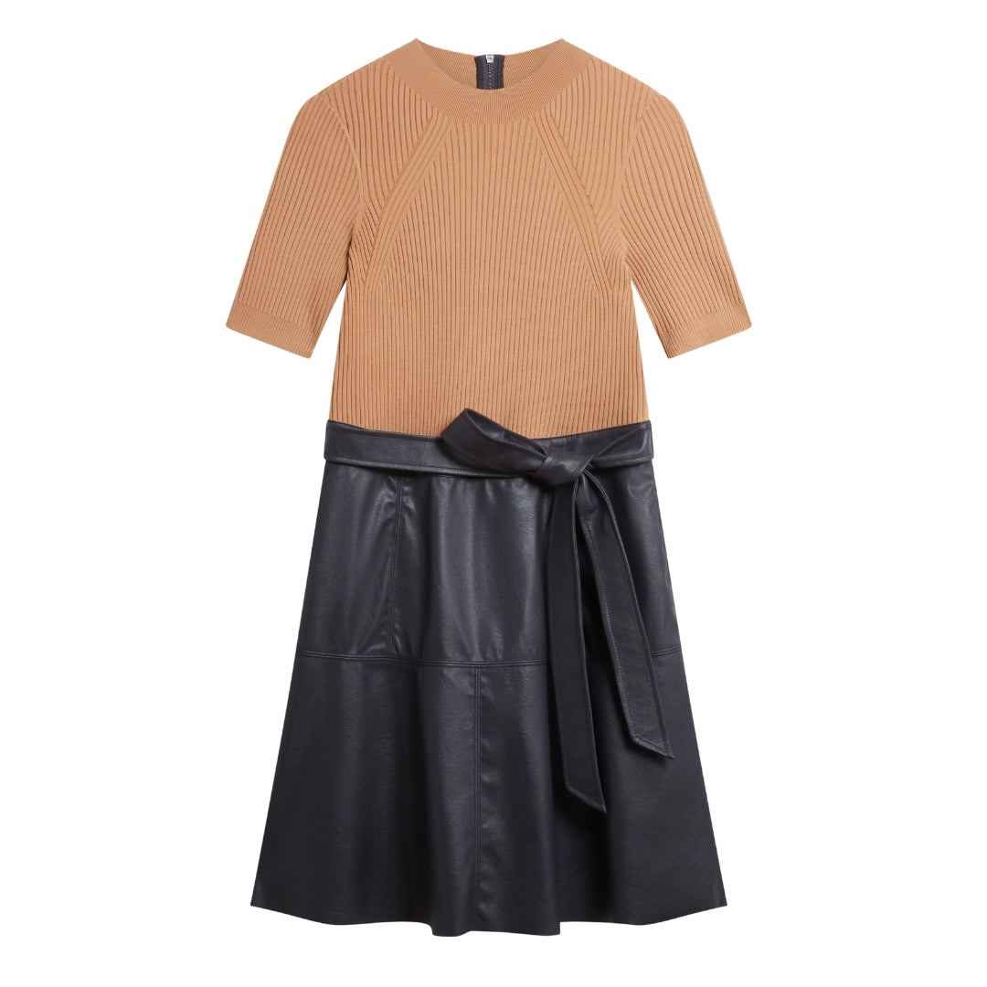 Ted Baker WMD OLIYIA Knit Bodice Faux Leather Ski 1