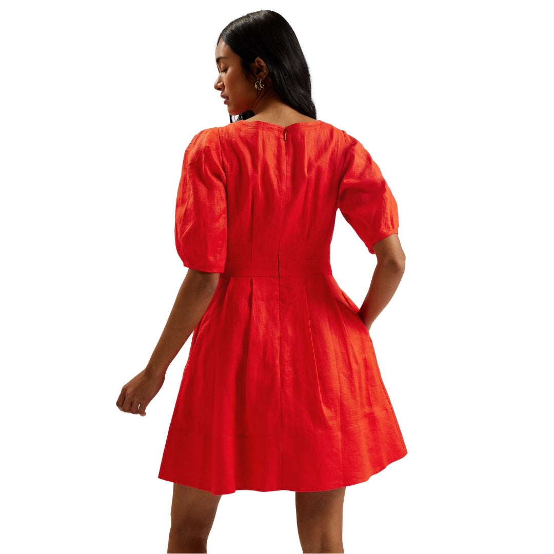 Ted Baker WMD KOYO Linen Puff Sleeve Mini Dress 4