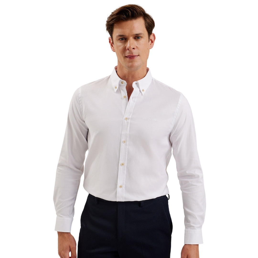 Ted Baker MMA ALLARDE LS Regular Branded White Oxford Shirt 2