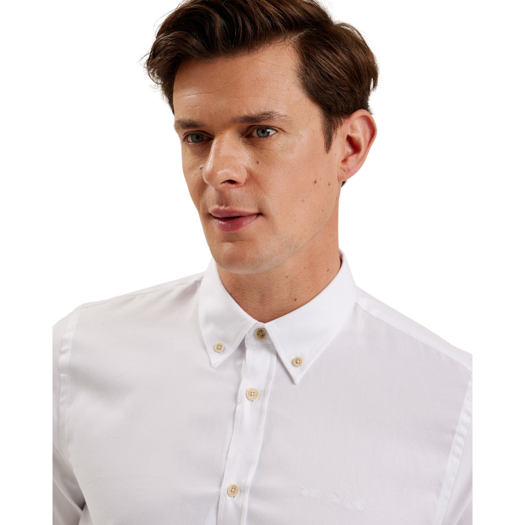 Ted Baker MMA ALLARDE LS Regular Branded White Oxford Shirt 2