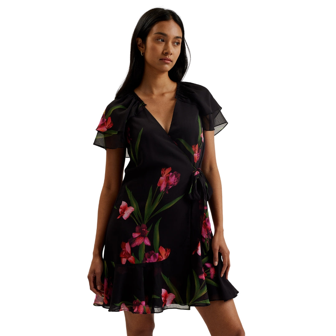 Ted Baker WMD FASNIA Angel Sleeve Wrap Mini Dress