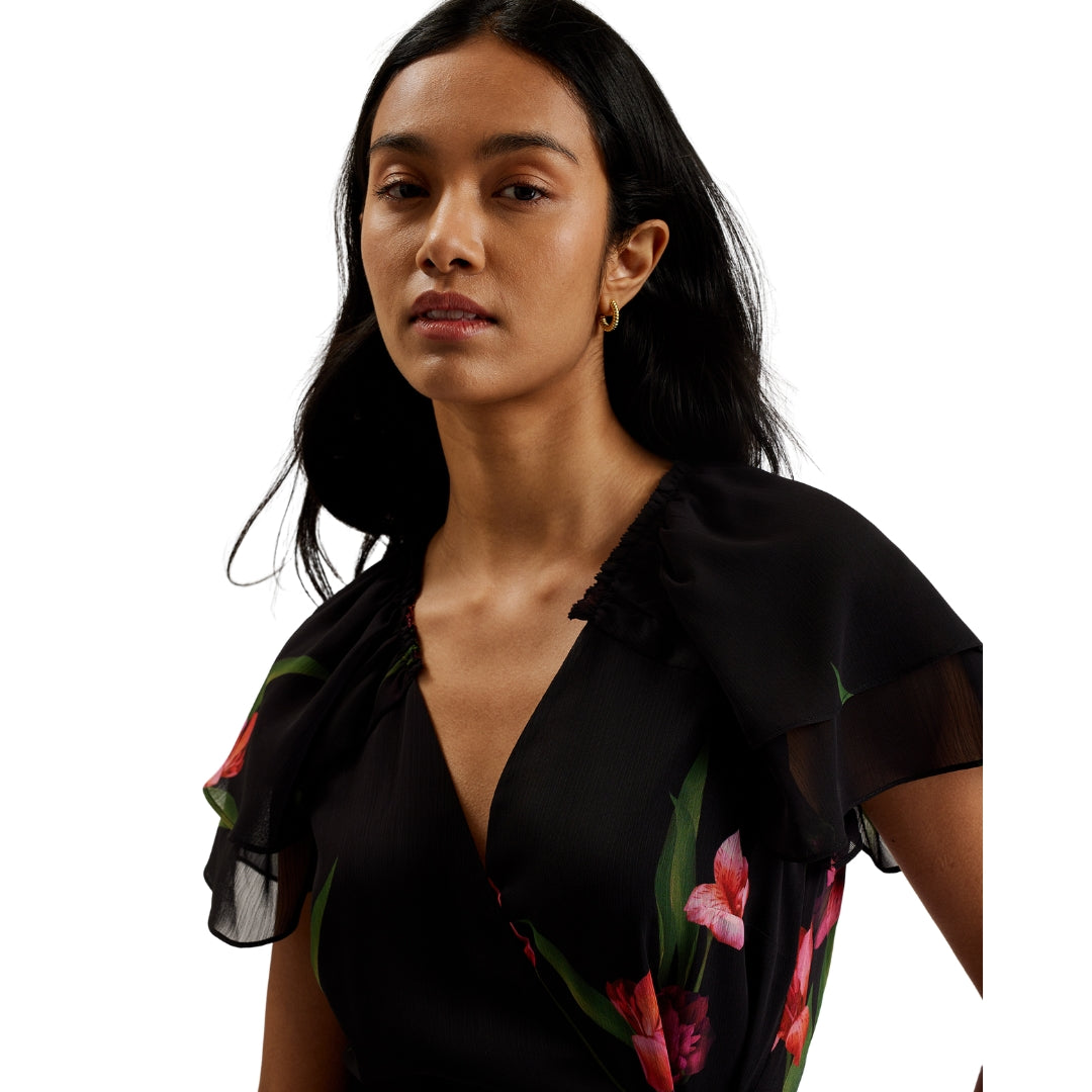 Ted Baker WMD FASNIA Angel Sleeve Wrap Mini Dress