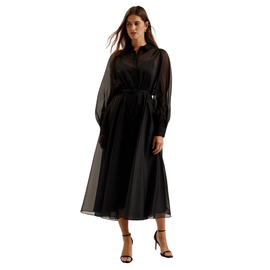 Ted Baker WMD GIBARA Sheer Organza Shirt Maxi Dres 6