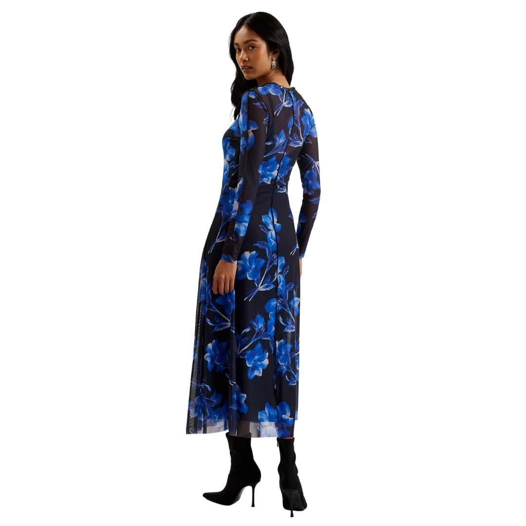 Ted Baker WMD ROZEEN Mesh Long Sleeve Printed Midi