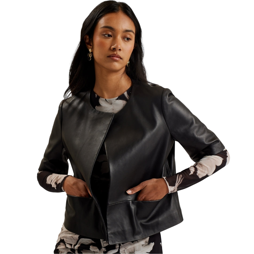 Ted Baker WMO OBINO Short Sleeve Leather Open Fron 6