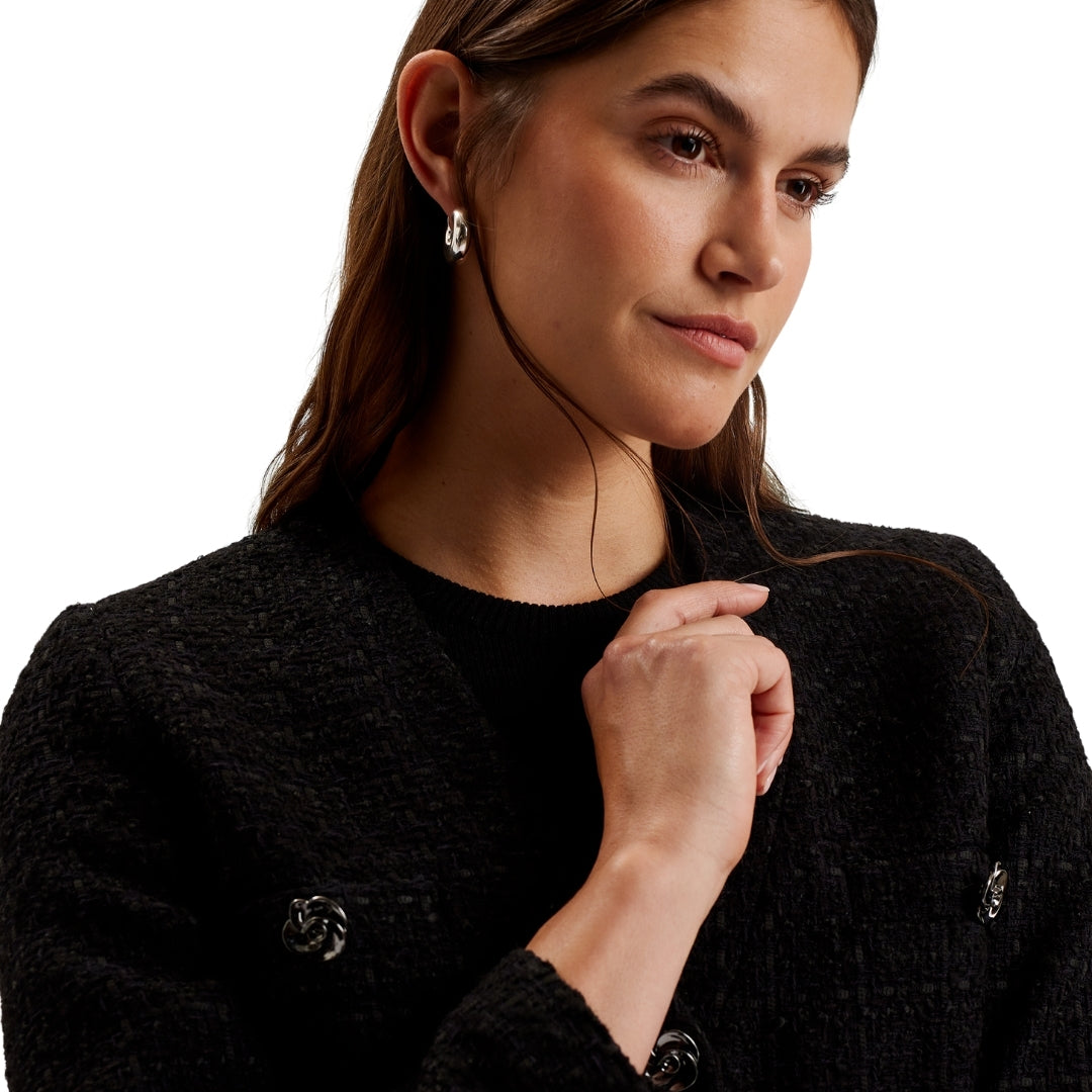 Ted Baker WMH KOMA Rose Button Cropped Boucle Tail