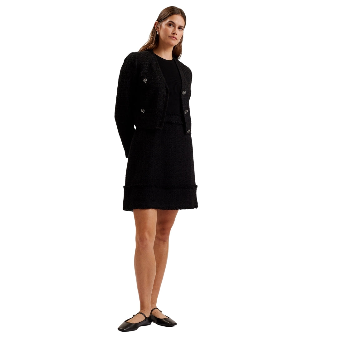 Ted Baker WMH KOMA Rose Button Cropped Boucle Tail