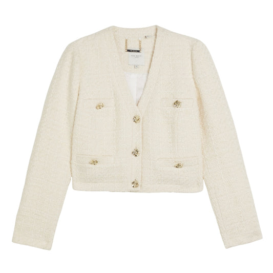 Ted Baker WMH KOMA Rose Button Cropped Boucle Tail 3