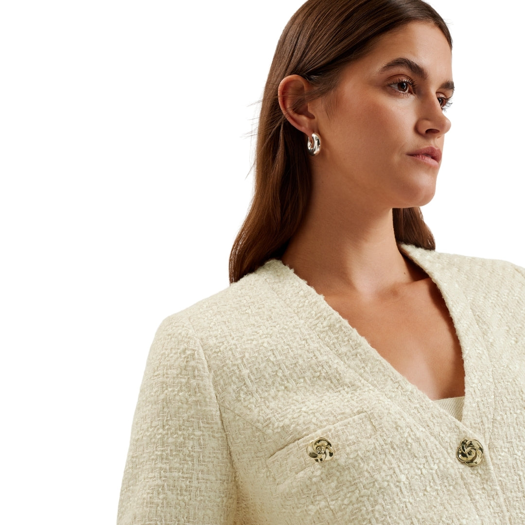 Ted Baker WMH KOMA Rose Button Cropped Boucle Tail 3