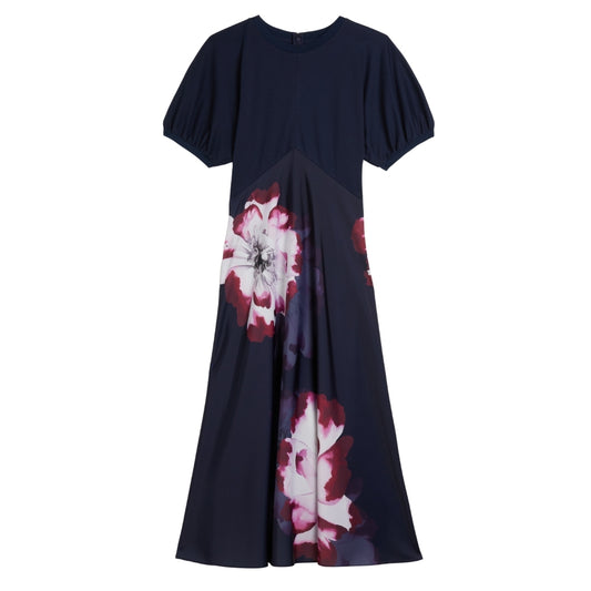 Ted Baker WMD MITZIC Ponte Bodice Printed Satin Sk 4
