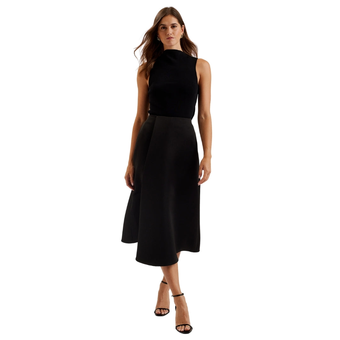Ted Baker WMS ERVA Asymmetric Satin Wrap Midi Skir 5