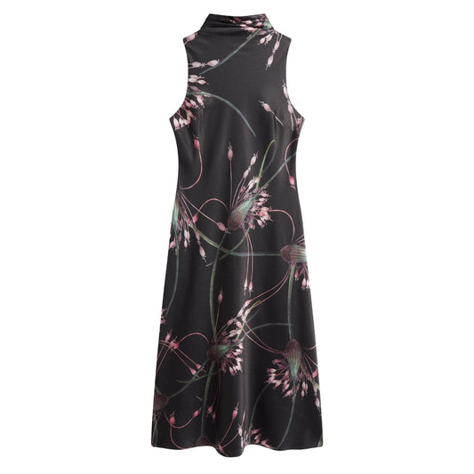 Ted Baker WMD ANTUA Printed Cowl Neck Midi Slip Dr 6