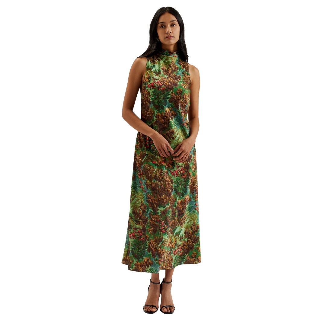 Ted Baker WMD EYVA Printed Cowl Neck Midi Slip Dre 5