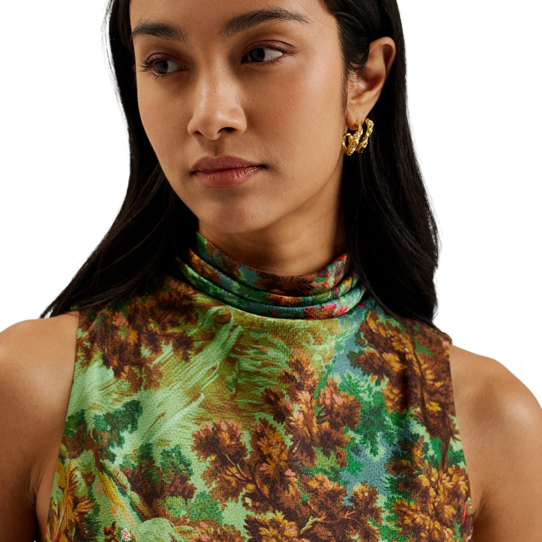 Ted Baker WMD EYVA Printed Cowl Neck Midi Slip Dre 5
