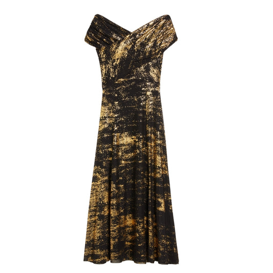 Ted Baker WMD SERINHA Bardot Foil Printed Midi Dre