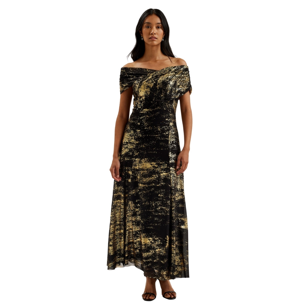 Ted Baker WMD SERINHA Bardot Foil Printed Midi Dre