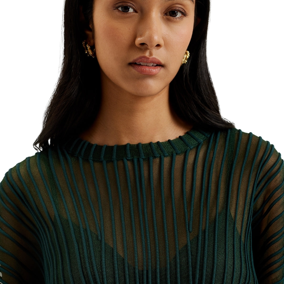 Ted Baker WMK NELLAY Sheer Striped Engineered Knit 1