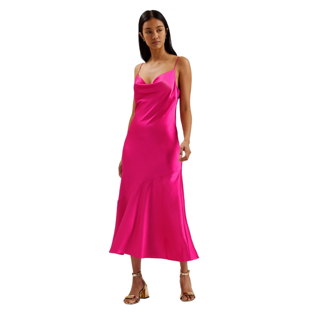 Ted Baker WMD TUNCA Satin Cowl Neck Evening Midi D 5