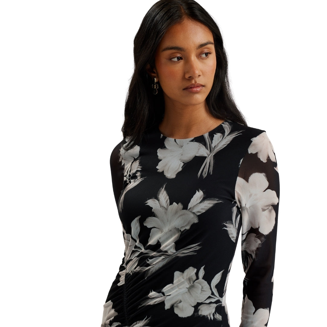 Ted Baker WMD MARLIYY Printed Mesh Bodycon Gathere 1