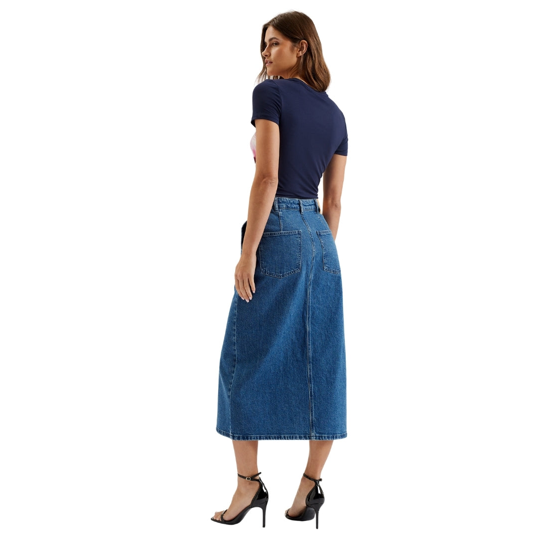 Ted Baker WMP HELODA Denim Midi Skirt with Centre 6