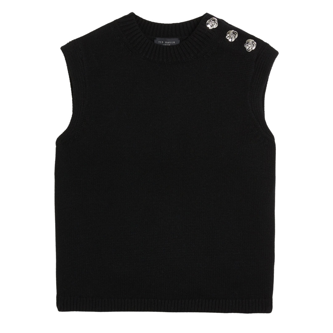 Ted Baker WMK RONDHER Rose Button Crew Neck Tank