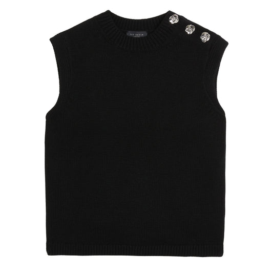 Ted Baker WMK RONDHER Rose Button Crew Neck Tank