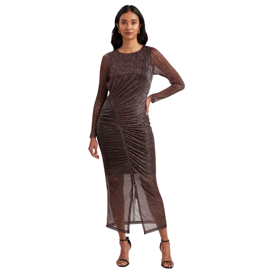 Ted Baker WMD ANTHAAS Metallic Bodycon Gathered Dr