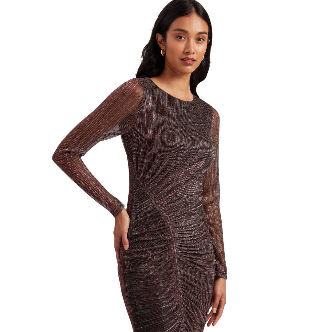 Ted Baker WMD ANTHAAS Metallic Bodycon Gathered Dr