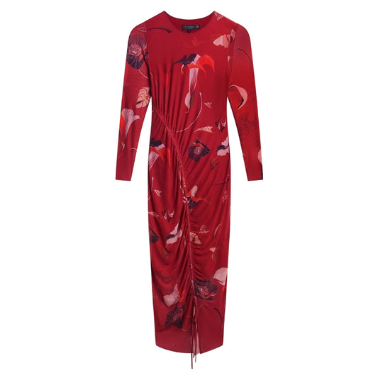Ted Baker Bodycon Mesh Gathered Midi Dress