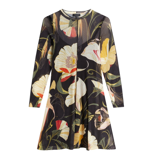 Ted Baker Mesh Long Sleeve Midi Dress