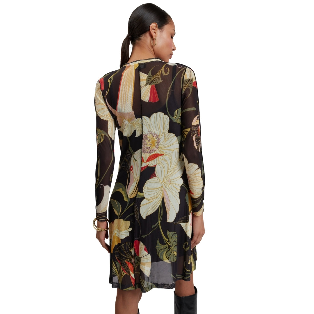 Ted Baker Mesh Long Sleeve Midi Dress