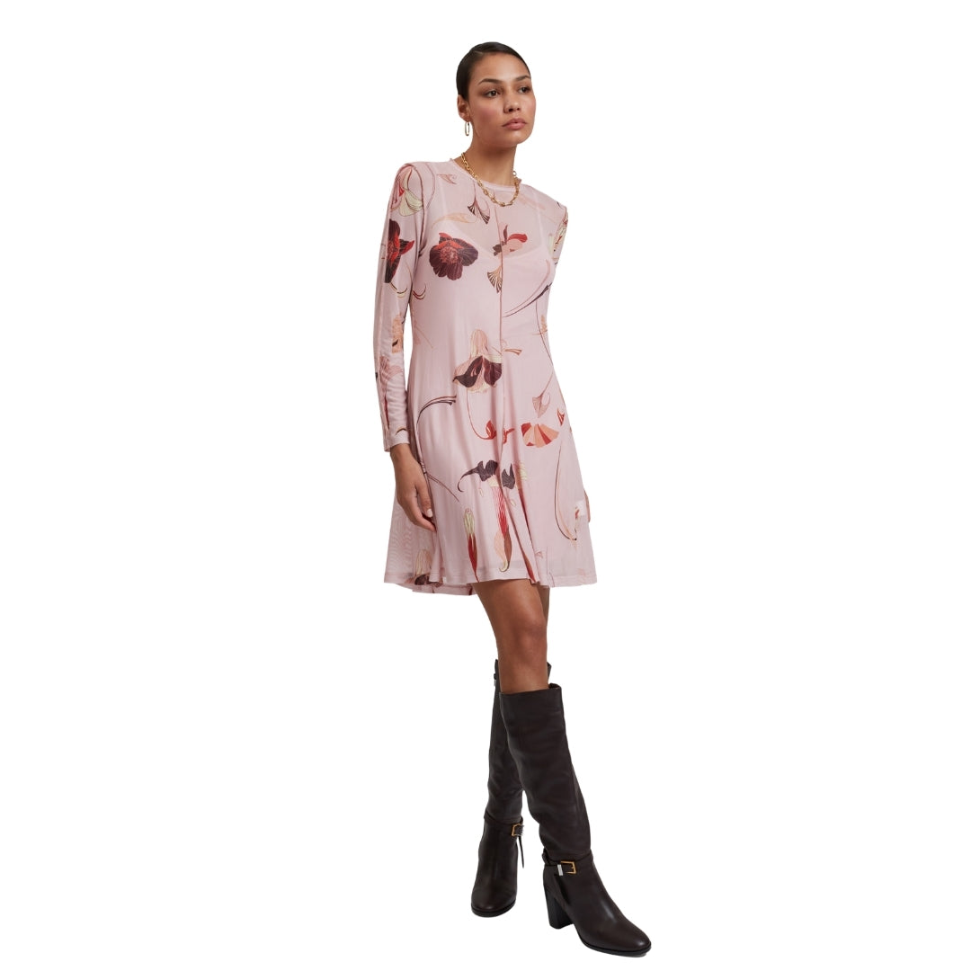 Ted Baker Mesh Long Sleeve Midi Dress